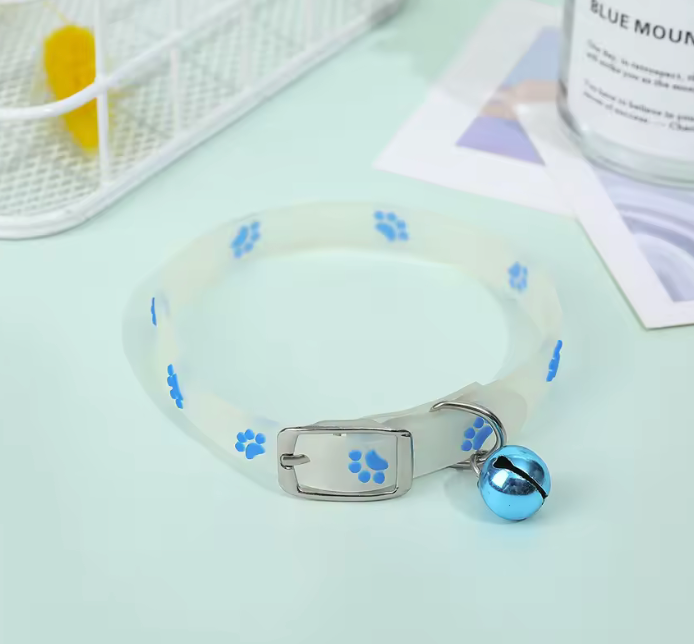collier pour chat bleu