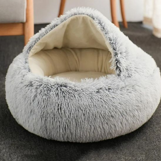 lit pour chat gris