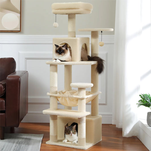 arbre a chat bois beige