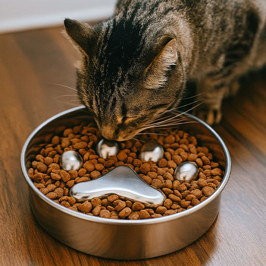 gamelle anti glouton chat avec chat qui mange