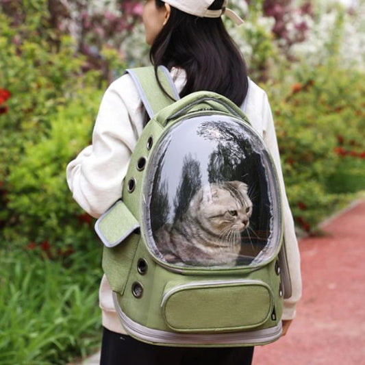 sac de transport chat vert